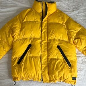 Express Yellow Down puffer jacket size Large